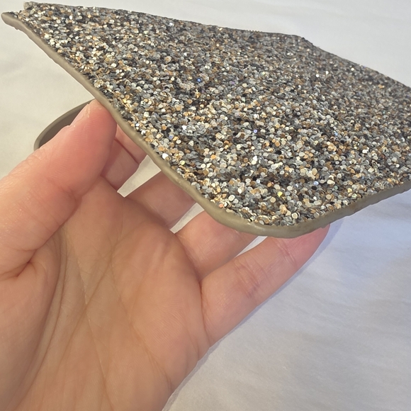 Old Navy Silver Glitter Wristlet Clutch - Picture 5 of 7